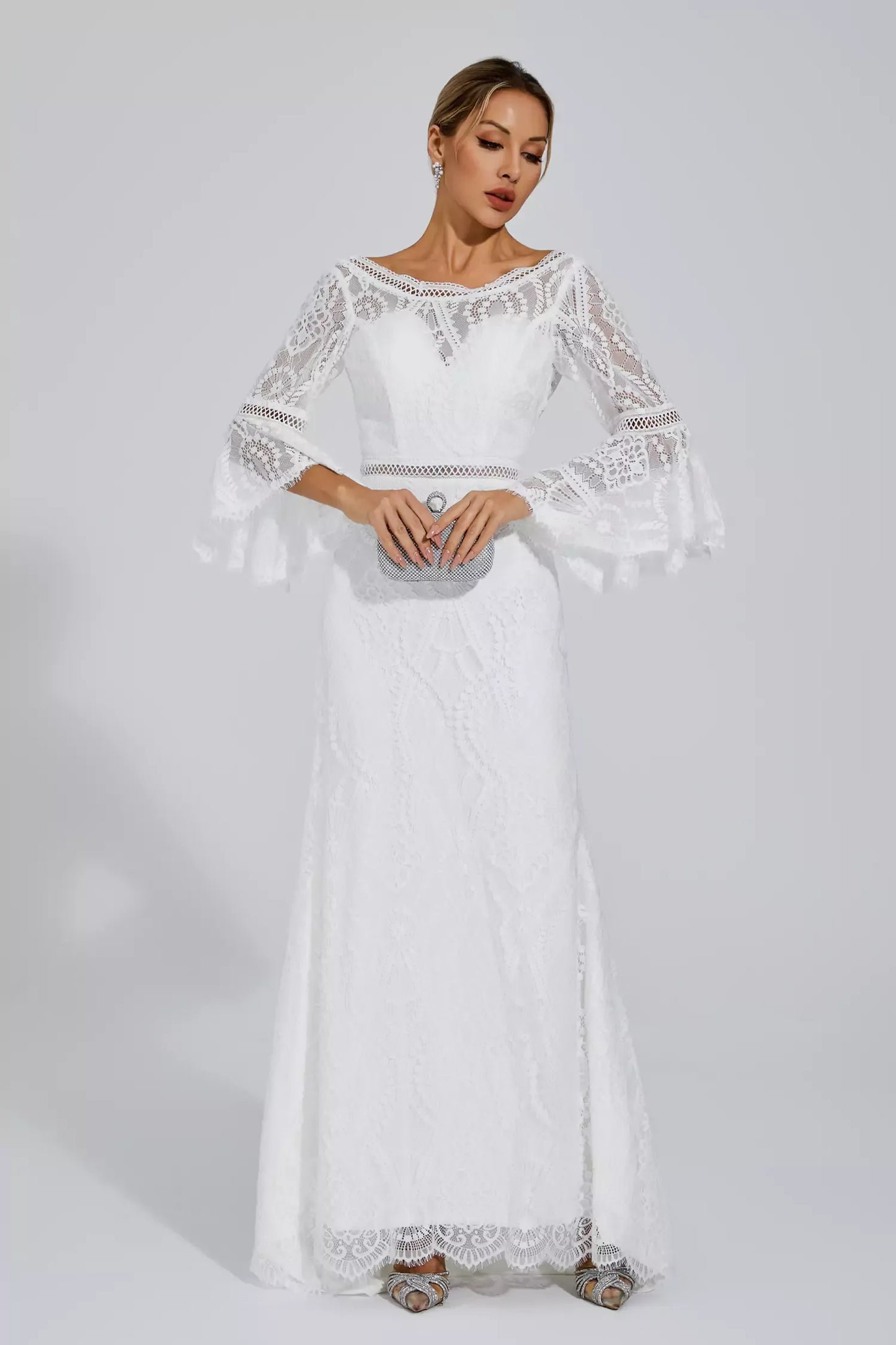 Rylan White Lace Maxi Dress