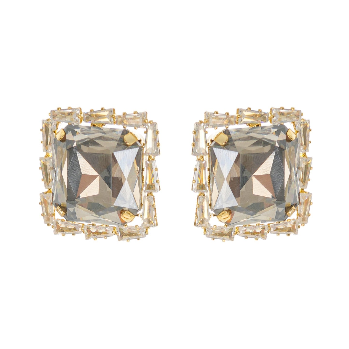 Solada embellished square earrings