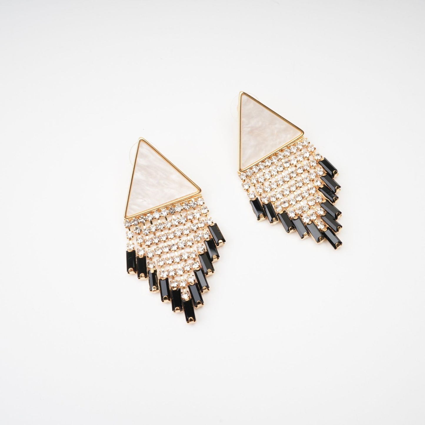 Lisette triangle-shape fringed earrings