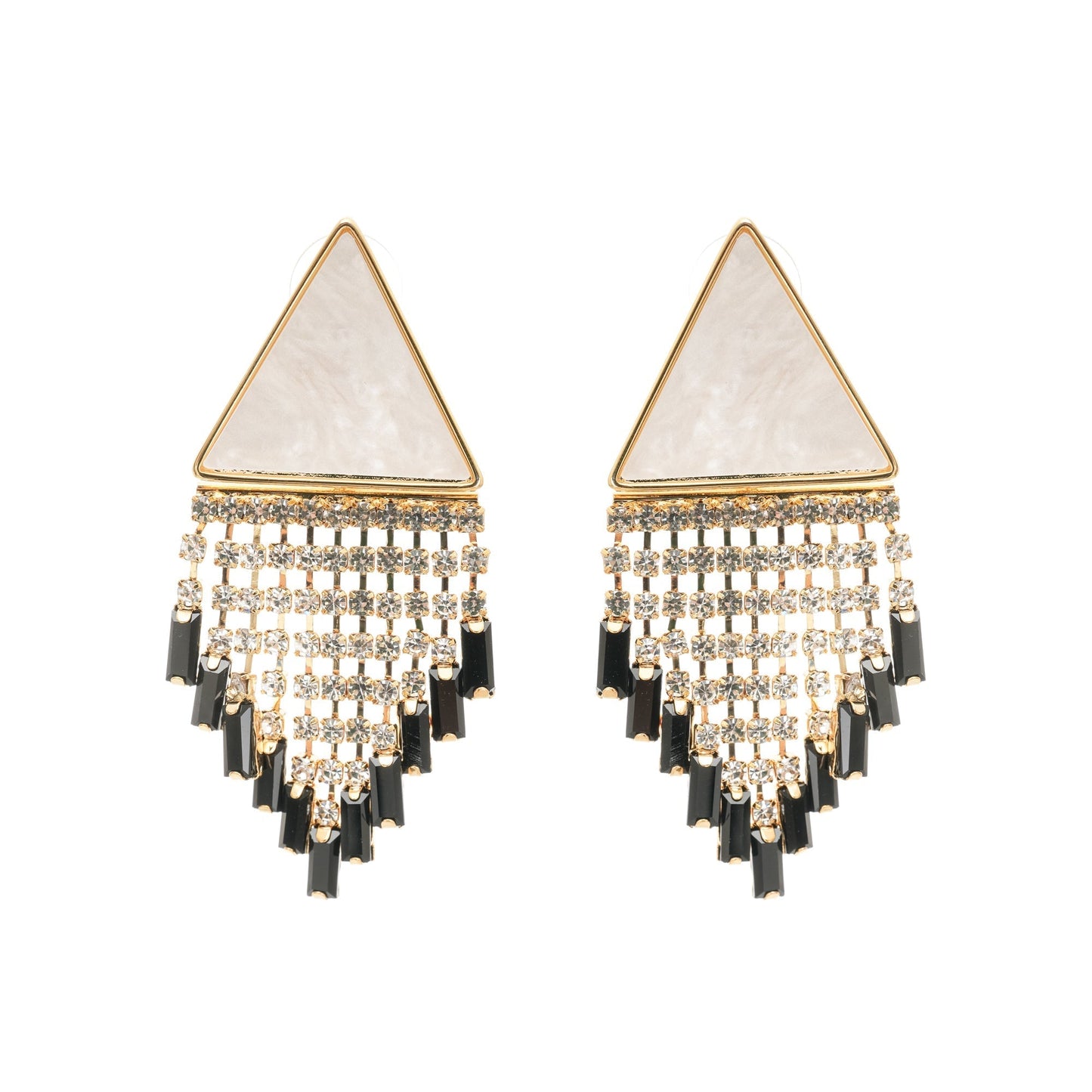 Lisette triangle-shape fringed earrings