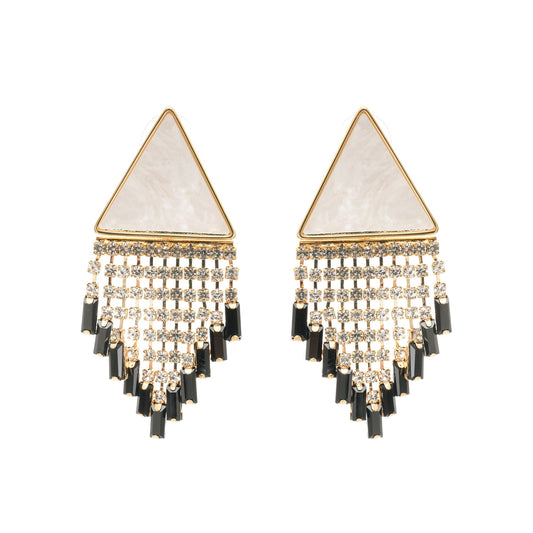 Lisette triangle-shape fringed earrings