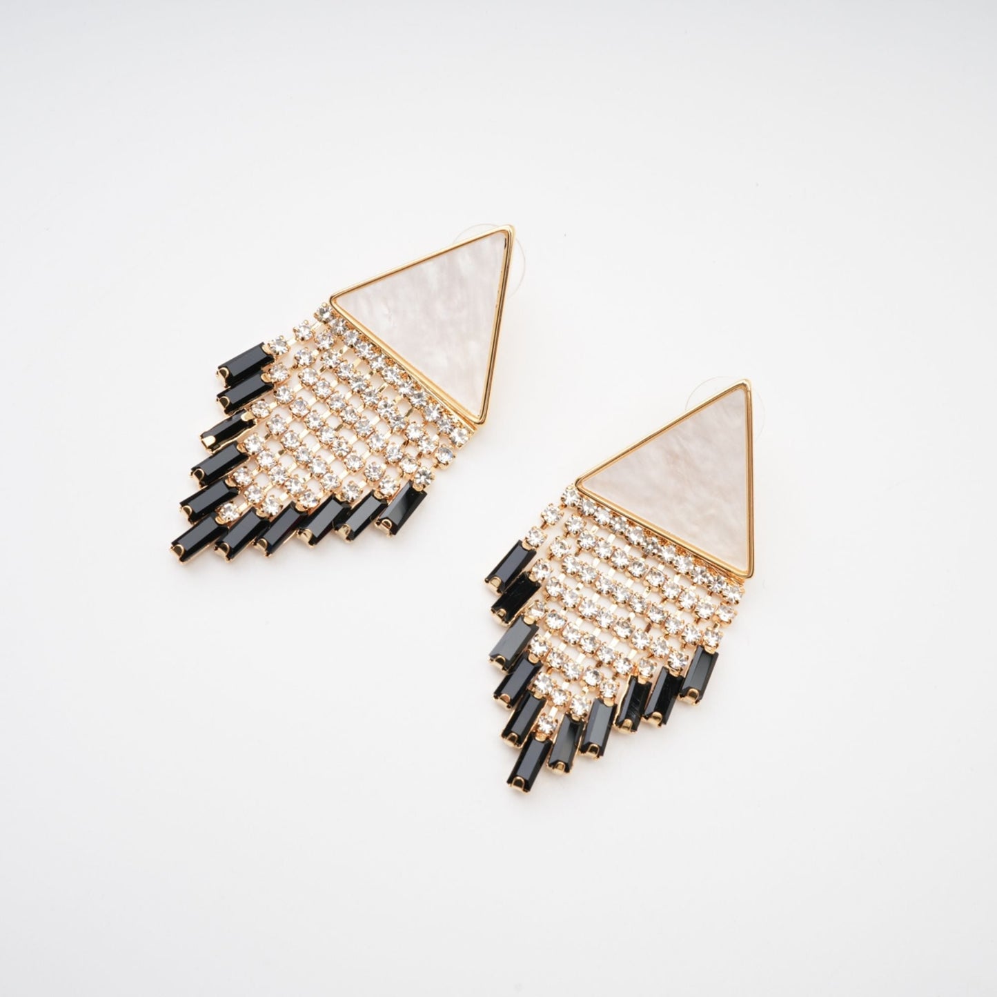 Lisette triangle-shape fringed earrings