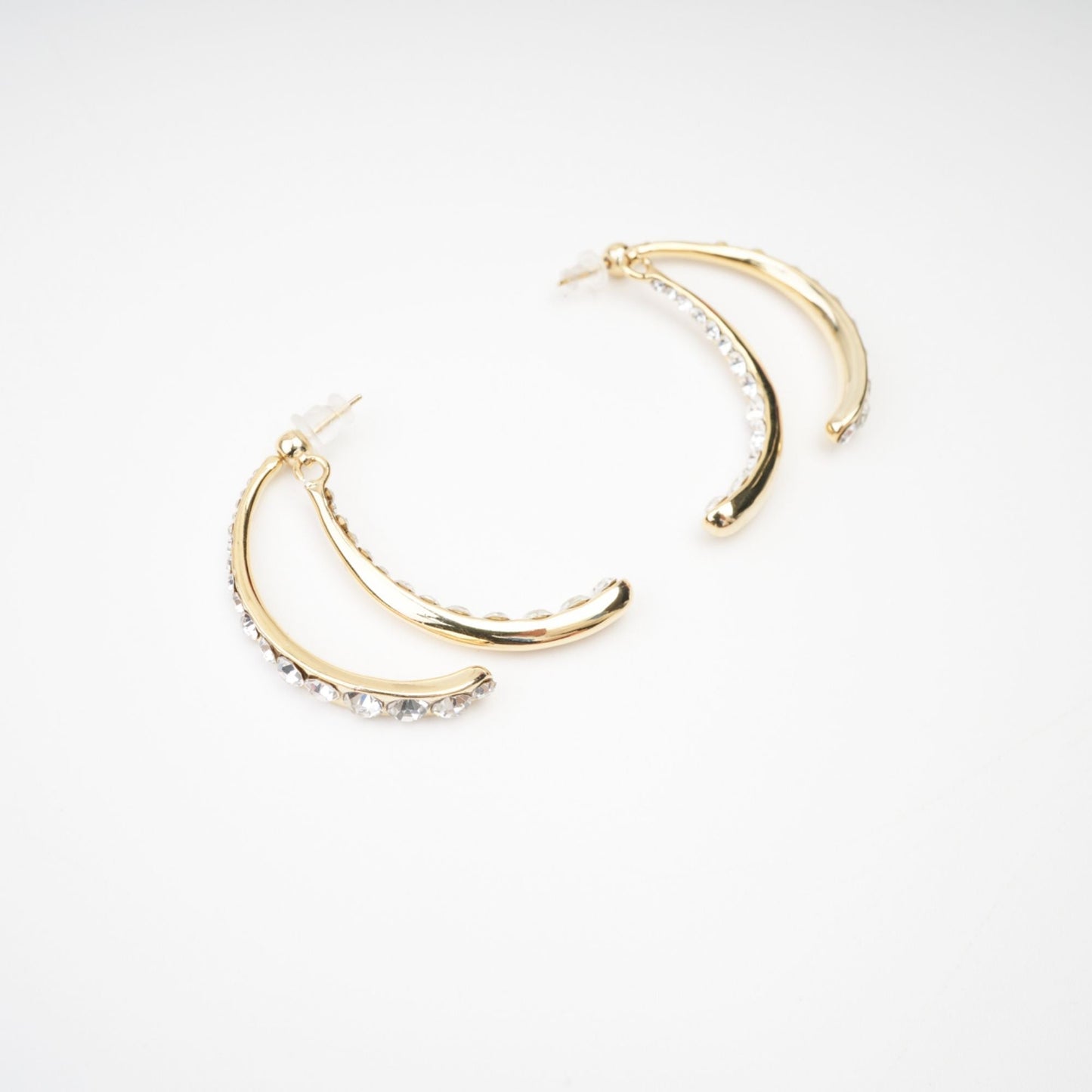 Mathilde embellished curve-edge earrings